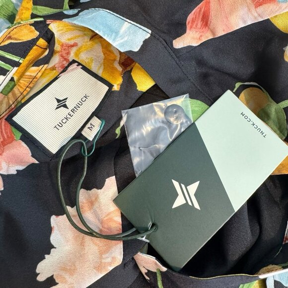 Tuckernuck NEW Black Moonlit Iris Camille Belted Short Sleeve Maxi Dress Size M - Picture 11 of 11